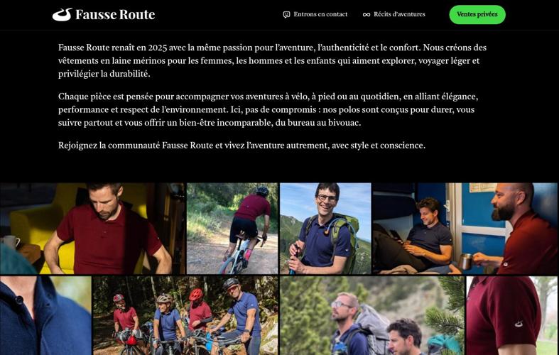 Capture d'écran du site internet fausseroute.com