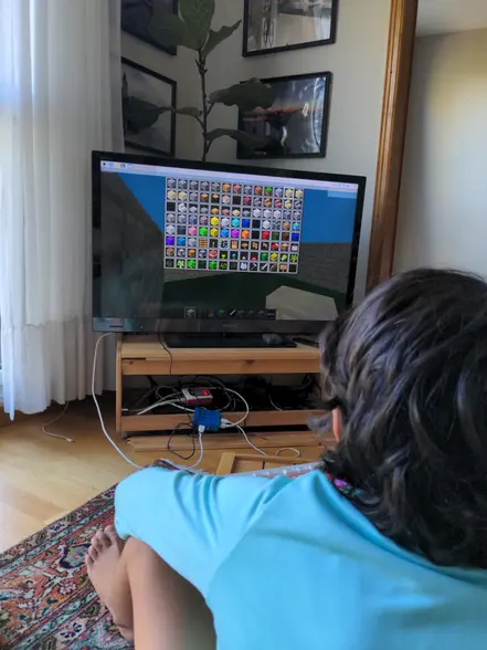 Mon fils joue à une jeu vidéo très rétro sur un raspberry PI - photo 4