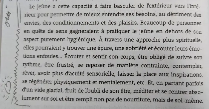 Capture d'écran livre sur le jeûne