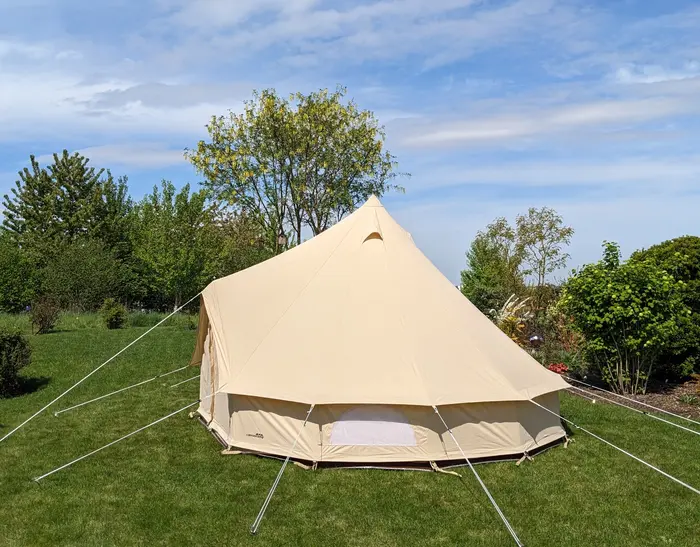 Notre tipi tente Sibley de chez Canvascamp reçu ce mois d’avril - Montage test - On va être bien dans ces 12,5 m2 au sol !!! Rdv en juillet.