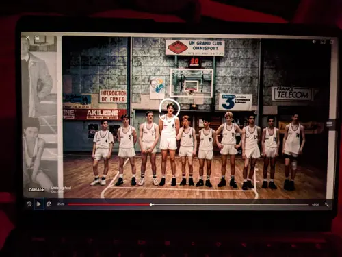 Photo de l'équipe de basketball de Lorraine 1993. Fred Weis et moi sommes sur la photo